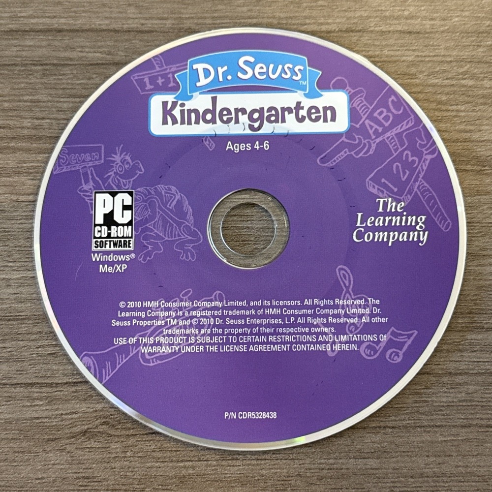 Dr Seuss Kindergarten PC Windows XP Ages 4-6 The Learning Company